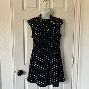 SHEIN Black and White Polka Dot Mini Dress